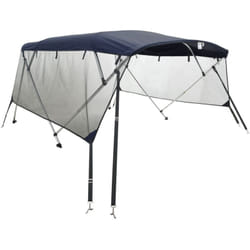 Toit bimini à 4 arceaux parois en maille 243x(170-182)x137 cm Vidaxl Bleu