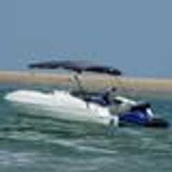 vidaXL Toit bimini à 4 arceaux parois en maille 243x(230-244)x137 cm