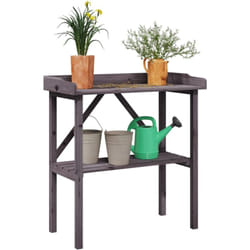 Vidaxl - Table à plantes avec étagère gris 78x38x82,5 cm bois de sapin