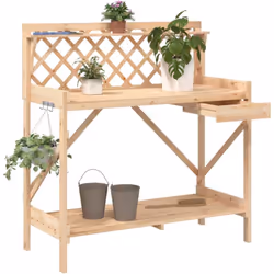 Ce banc de rempotage est parfait pour organiser et présenter vos plantes en pot à la maison, dans un jardin, sur un patio ou  ...
