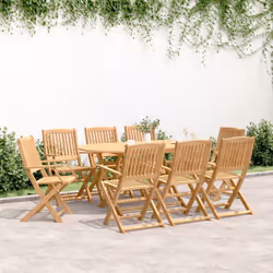 Profitez d'un bon repas ou d'un thé l'après-midi dans votre espace extérieur avec cet ensemble à manger de jardin en bois ! B ...