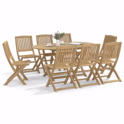 Profitez d'un bon repas ou d'un thé l'après-midi dans votre espace extérieur avec cet ensemble à manger de jardin en bois ! B ...