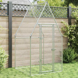 Cage pour poules argenté 100x100x190 cm acier galvanisé - Vidaxl
