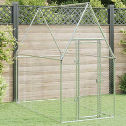 Cage pour poules argenté 200x100x190 cm acier galvanisé Vidaxl