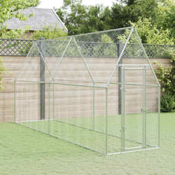 Cage pour poules argenté 400x100x190 cm acier galvanisé Vidaxl