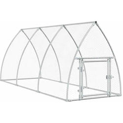 Cage pour poules argenté 300x105x120 cm acier galvanisé