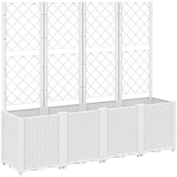 vidaXL Jardinière avec treillis blanc 160x40x140 cm PP