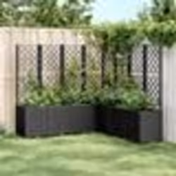 vidaXL Jardinière avec treillis noir 160x160x140 cm PP