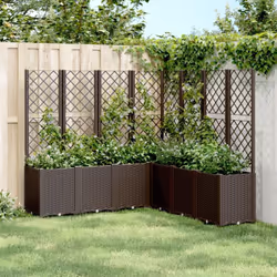 Cette jardinière avec treillis est un excellent choix pour les plantes grimpantes dans votre jardin, sur votre patio et terra ...