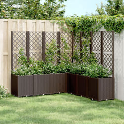 Vidaxl - Jardinière avec treillis marron 160x160x140 cm pp