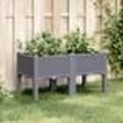 vidaXL Jardinière avec pieds bleu gris 80x40x42 cm PP