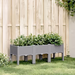 vidaXL Jardinière avec pieds gris clair 120x40x42 cm PP