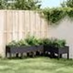 vidaXL Jardinière avec pieds noir 160x120x42 cm PP