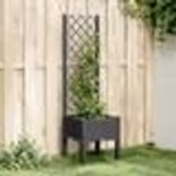 vidaXL Jardinière avec treillis noir 40x40x142 cm PP