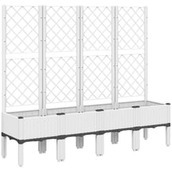 Vidaxl - Jardinière avec treillis blanc 160x40x142 cm pp