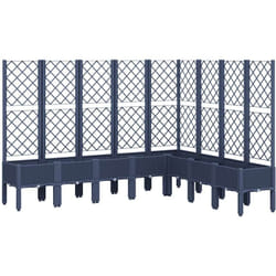 vidaXL Jardinière avec treillis bleu gris 200x160x142 cm PP