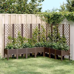 vidaXL Jardinière avec treillis marron 200x160x142 cm PP