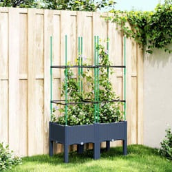 Vidaxl - Jardinière avec treillis gris 80x40x142,5 cm pp