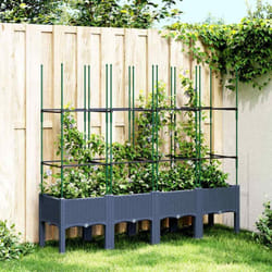 Vidaxl - Jardinière avec treillis gris 160x40x142,5 cm pp