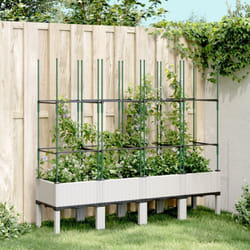 Vidaxl - Jardinière avec treillis blanc 160x40x142,5 cm pp