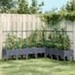 vidaXL Jardinière avec treillis bleu gris 200x160x142,5 cm PP