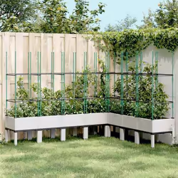 vidaXL Jardinière avec treillis blanc 200x160x142,5 cm PP