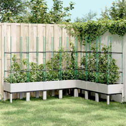 vidaXL Jardinière avec treillis blanc 200x160x142,5 cm PP