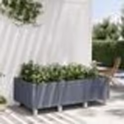 vidaXL Jardinière à roulettes bleu gris 150x80x54 cm PP