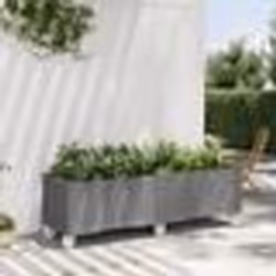 vidaXL Jardinière à roulettes gris clair 160x50x54 cm PP