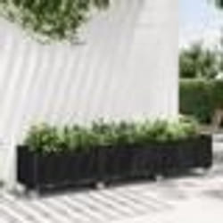 vidaXL Jardinière à roulettes noir 240x50x54 cm PP