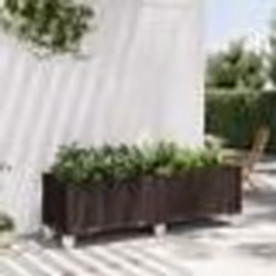 vidaXL Jardinière à roulettes marron 160x50x54 cm PP