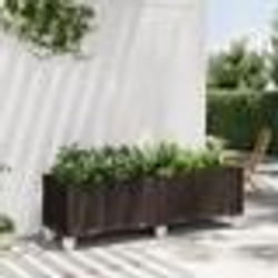 vidaXL Jardinière à roulettes marron 160x50x54 cm PP