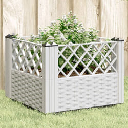 Vidaxl - Jardinière avec piquets blanc 43,5x43,5x43,5 cm pp