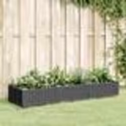 vidaXL Jardinière avec piquets noir 125x40x28,5 cm PP