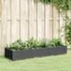 vidaXL Jardinière avec piquets noir 125x40x28,5 cm PP