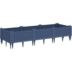 Vidaxl - Jardinière avec piquets bleu gris 125x40x28,5 cm pp