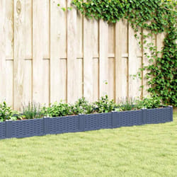 Vidaxl - Jardinière avec piquets bleu gris 362,5x42,5x28,5 cm pp