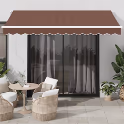 Créez un endroit agréable et frais sur votre terrasse et protégez-vous des rayons UV avec cet auvent rétractable ! Tissu rési ...