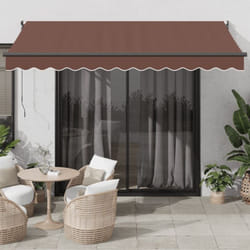 Auvent manuel rétractable marron 350x250 cm - Vidaxl