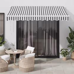 Créez un endroit agréable et frais sur votre terrasse et protégez-vous des rayons UV avec cet auvent rétractable ! Matériau d ...