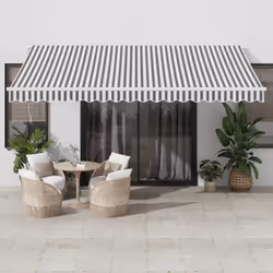 Créez un endroit agréable et frais sur votre terrasse et protégez-vous des rayons UV avec cet auvent rétractable ! Matériau d ...