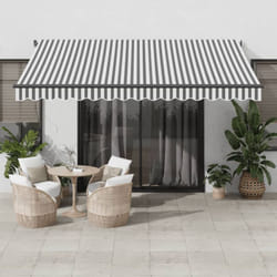 vidaXL Auvent manuel rétractable avec LED anthracite blanc 400x350 cm