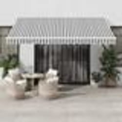 vidaXL Auvent manuel rétractable anthracite et blanc 400x300 cm