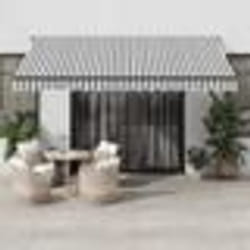 vidaXL Auvent rétractable anthracite et blanc 4x3 m tissu et aluminium
