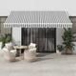 vidaXL Auvent rétractable anthracite et blanc 4x3 m tissu et aluminium