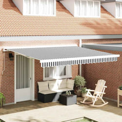 Vidaxl Auvent Rétractable Anthracite Et Blanc 4x3 M Tissu Et Aluminium