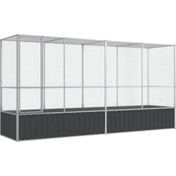 Vidaxl - Volière avec extension argenté 418,5x107x212 cm acier