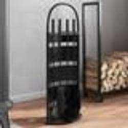 vidaXL Set d'outils de cheminée 5 pcs 23x15x66 cm acier