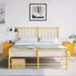 vidaXL Tables de chevet 2 pcs jaune 34,5x39x44 cm acier