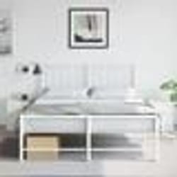 vidaXL Tables de chevet 2 pcs blanc 34,5x39x44 cm acier